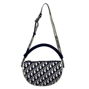 Dior Christian Dior Shoulder Bag Vibe Oblique White X Navy X Gray Chain